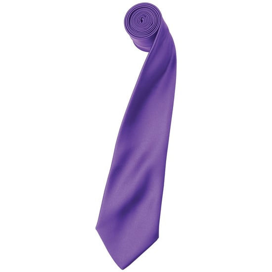 Premier Mens Plain Satin Tie (Narrow Blade) (Pack of 2) (Rich Violet) - Image 1