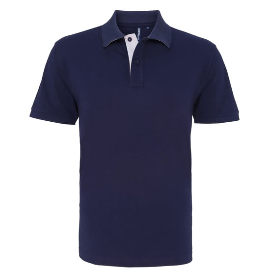 Asquith & Fox Mens Classic Fit Contrast Polo Shirt (Navy/ White) - Image 1