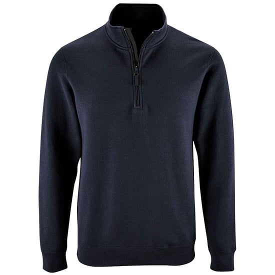 SOLS Mens Stan Zip Standing Collar Jumper (French Navy) - Image 1