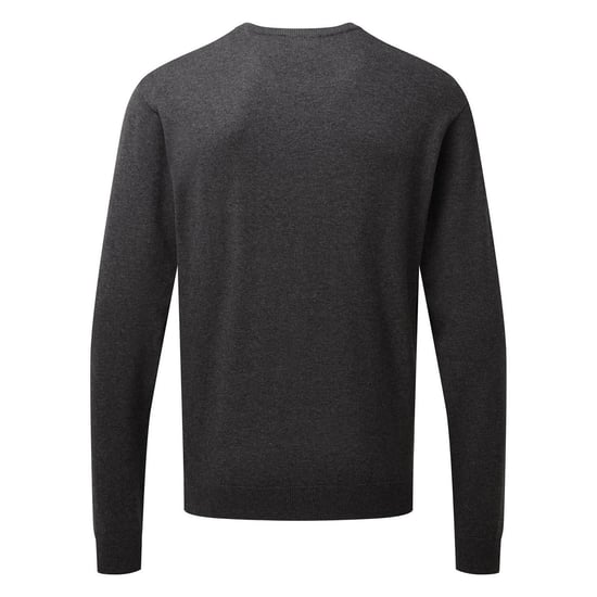 Premier Mens Knitted Cotton Crew Neck Sweatshirt (Charcoal) - Image 2