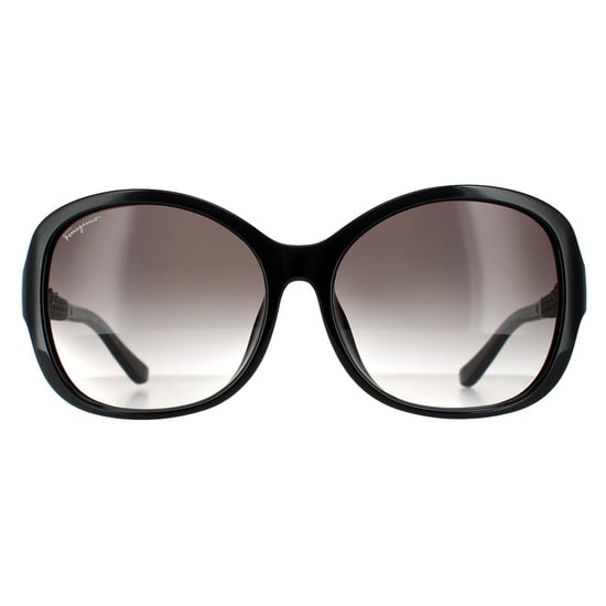 Gafas de sol para mujer Salvatore Ferragamo Butterfly en negro y gris degradado - Image 1