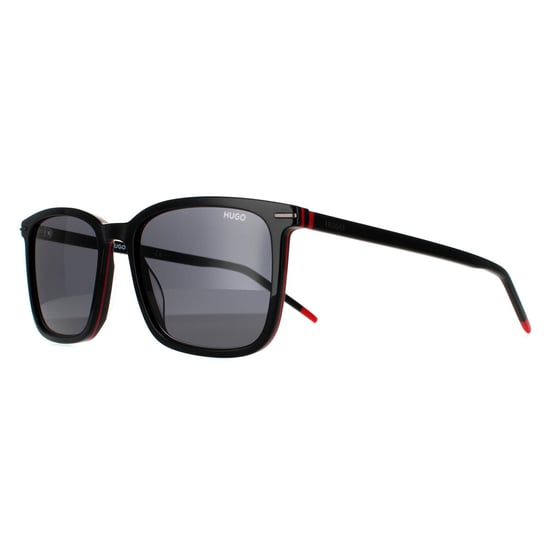 Hugo by Hugo Boss Square Mens Black Red Gold Grey Sunglasses - Image 2