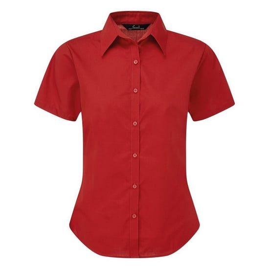 Premier Short Sleeve Poplin Blouse / Plain Work Shirt (Red) - Image 1