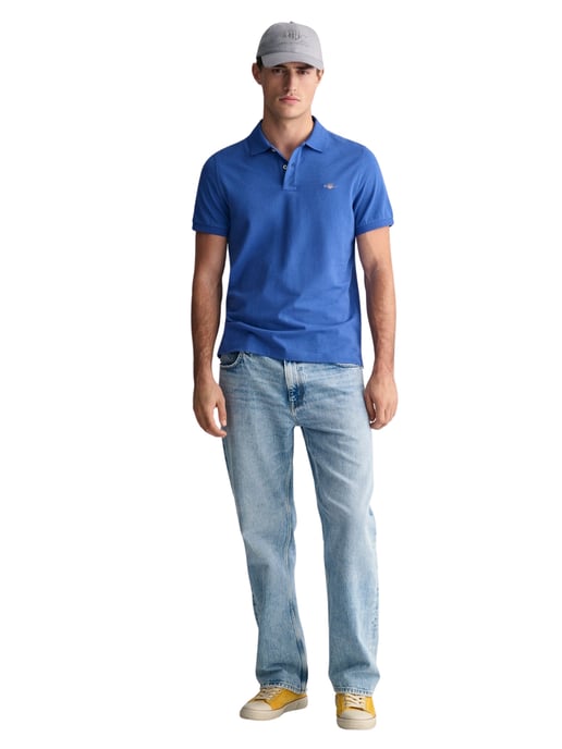 Polo Gant SS Regular Shield Pique Polo Azul - Image 4