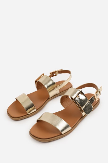 Wheres That From Womens 'Uma' Classic Flat Sandals With Strap And Buckle Detail