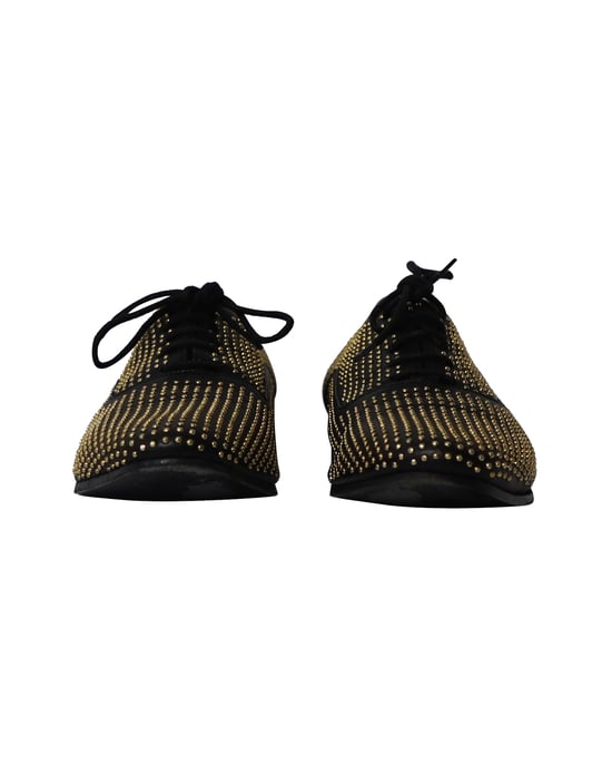 Saint Laurent Studded Accents Oxfords in Black Leather - Image 2