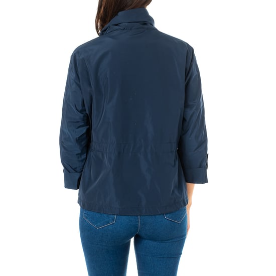 Women's long-sleeved high-neck jacket with adjustable drawstring at mid-waist LWO004