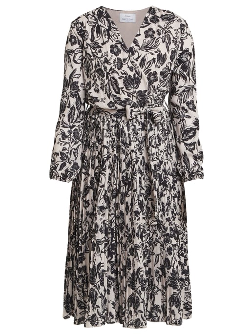 Lucine X Over Bodice Dress With Pleated Skirt