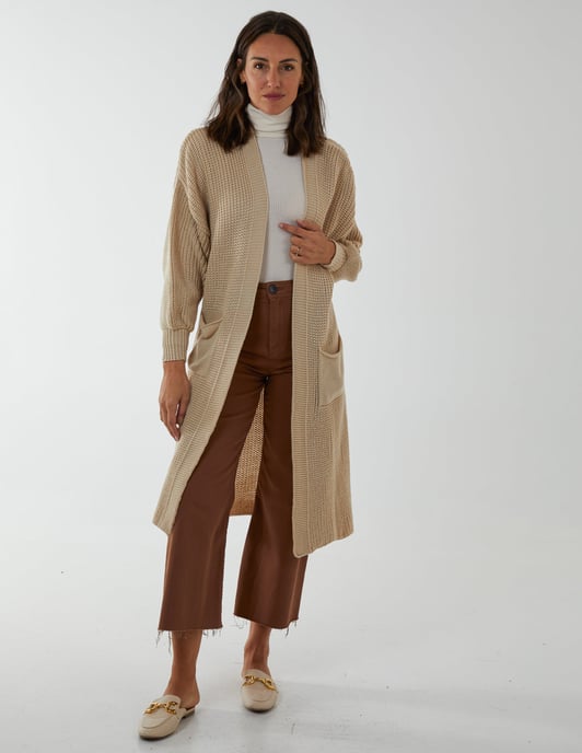 Edge to Edge Knitted Long Cardigan