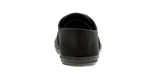 Platino Womens Canvas Pumps Plimsolls Monster Lace Up black