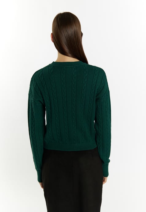 Mymo Knitted pullover women dark green - Image 4
