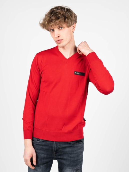 Plein Sport Suéter Merino del hombre rojo - Image 1