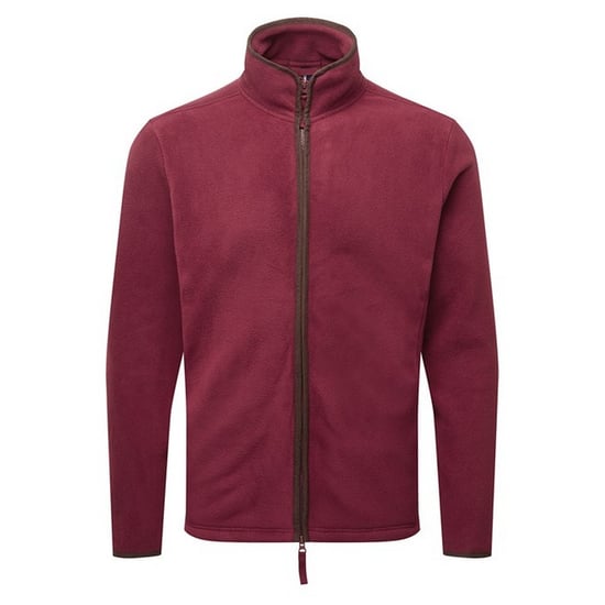 Premier Mens Artisan Fleece Jacket (Burgundy/Brown) - Image 1