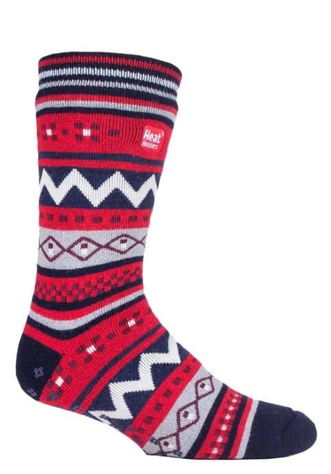 Calcetines térmicos antideslizantes para hombre con dibujo nórdico y pinzas de agarre - Image 1