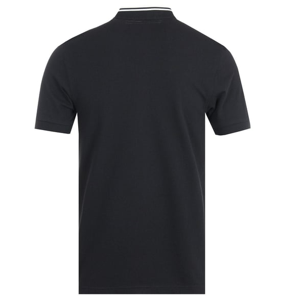 Polo de Piqué con Cuello Bomber para Hombre Fred Perry en Negro - Image 2