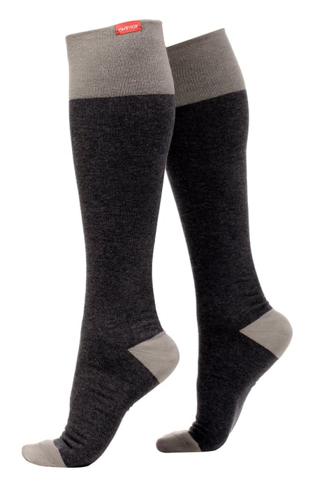VIM&VIGR - Calcetines de algodón de compresión graduada 20-30 mmhg para hombre y mujer - Gris oscuro y claro - Image 1