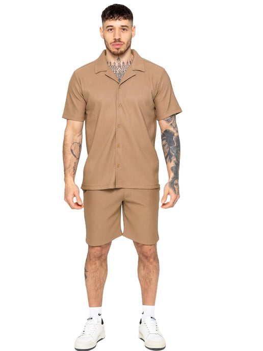 Enzo | Conjunto de camisa y pantalón corto con textura para hombre - Image 1