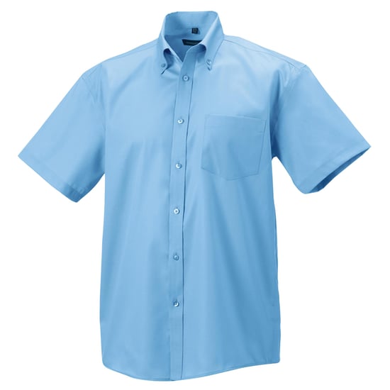 Russell Collection Mens Short Sleeve Ultimate Non-Iron Shirt (Bright Sky) - Image 1