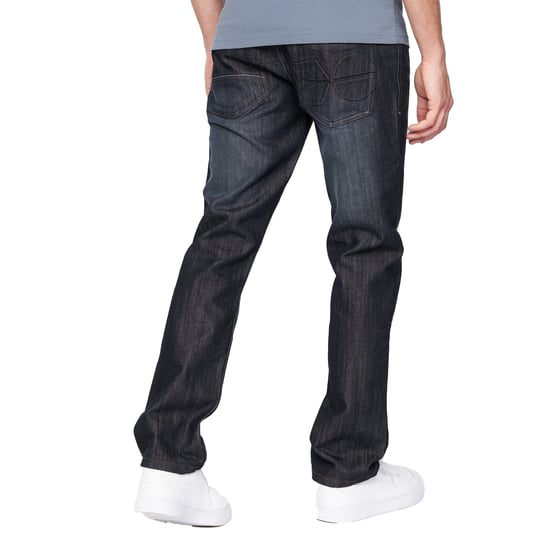 Crosshatch Mens New Techno Denim Embossed Jeans (Dark Wash) - Image 2