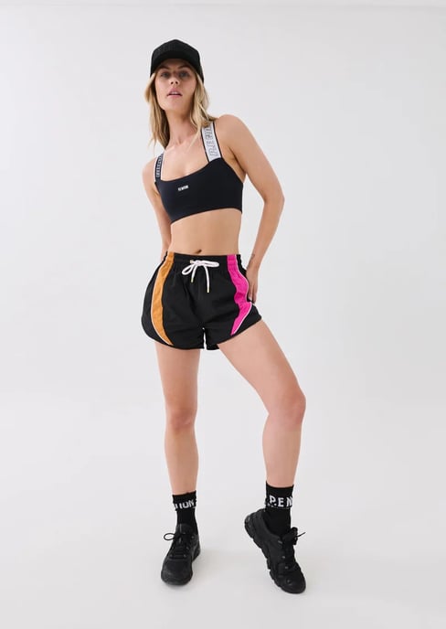 PE Nation Womens Running Track Short in Black