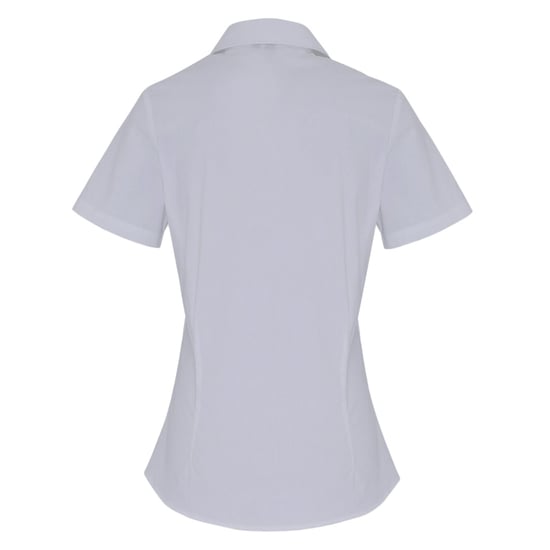 Premier Womens/Ladies Stretch Fit Poplin Short Sleeve Blouse (Silver) - Image 2