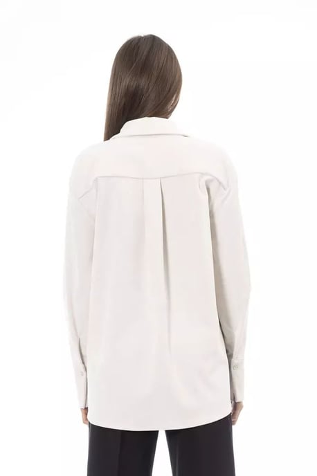 Alpha Studio Women's White Polyester Shirt