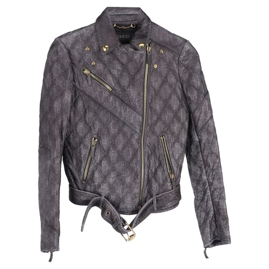 Gucci Monogram Biker Jacket in Black Leather - Image 1