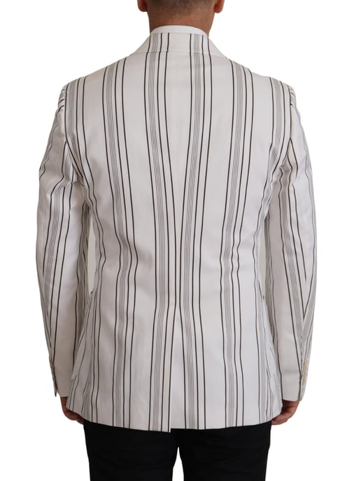 Blazer de hombre de algodón de una sola botonadura con rayas blancas Dolce & Gabbana - Image 5