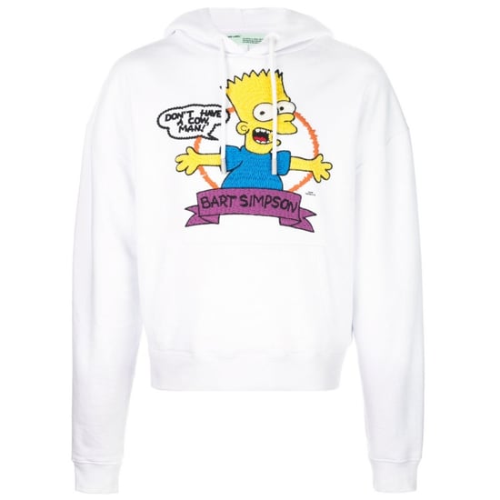 Off-White Sudadera con capucha blanca de corte extragrande con logo Bart - Image 1