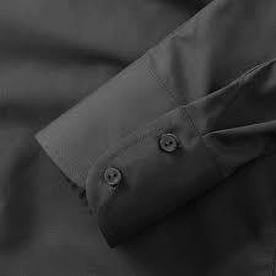 Russell Collection Ladies/Womens Long Sleeve Poly-Cotton Easy Care Fitted Poplin Shirt (Black) - Image 4