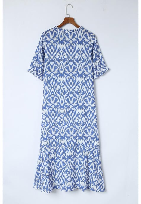 Vestido Maxi de Impresión Geométrica para Mujer en Azul Cielo - Image 6