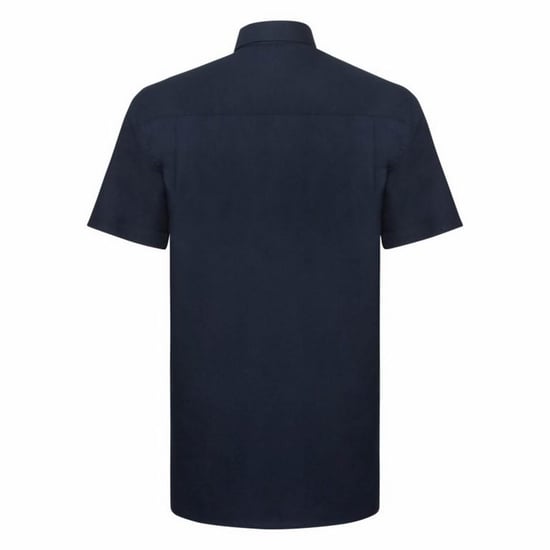 Russell Collection Mens Short Sleeve Easy Care Oxford Shirt (Bright Navy) - Image 2