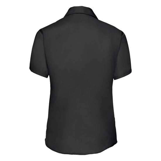 Russell Collection Ladies/Womens Short Sleeve Ultimate Non-Iron Shirt (Black) - Image 2