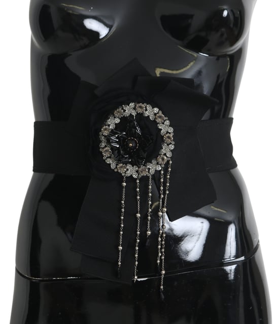 Cinturón SATORIA Ancho con Broche de Cristal Negro para Mujer de Dolce & Gabbana - Image 1