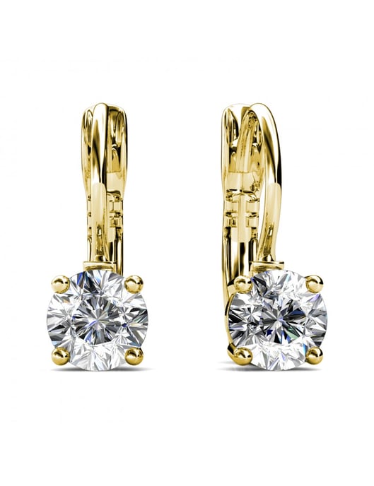 Pendientes Redondos - Oro y Cristal - Image 3