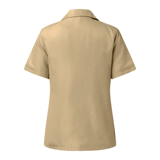 Premier Short Sleeve Poplin Blouse / Plain Work Shirt (Khaki) - Image 2
