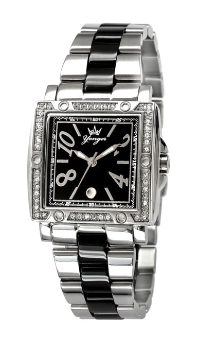 Yonger and Bresson: Two Tone Stainless Steel Bracelet with Diamonds on the Bezel Watch