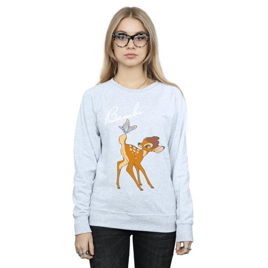Disney Womens/Ladies Bambi Butterfly Tail Sweatshirt (Sports Grey)