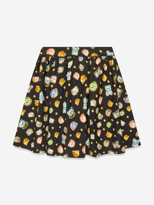 Moschino Girls Teddy Bear Gems Skirt in Black