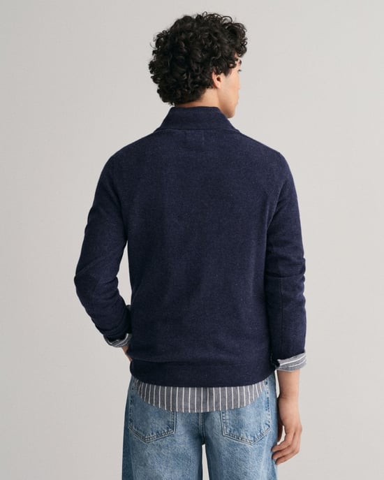 GANT Mens Superfine Lambswool Half Zip Cardigan