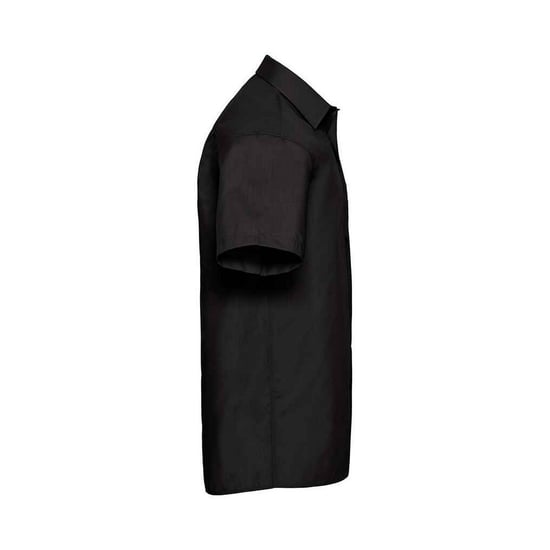 Russell Collection Mens Poplin Easy-Care Short-Sleeved Formal Shirt (Black) - Image 3