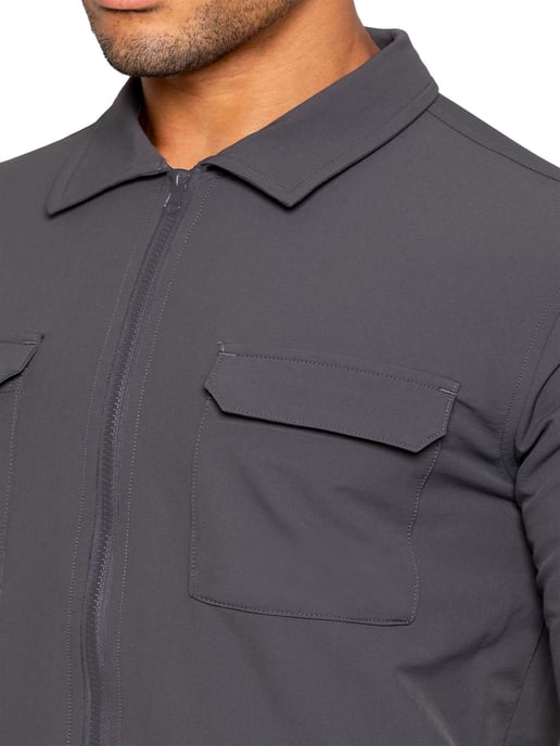 Enzo | Conjunto de chándal Cargo Shacket para hombre - Gris - Image 4