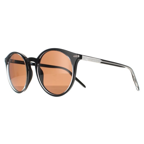 Serengeti Round Womens Shiny Clear and Black Polarized Drivers Leonora