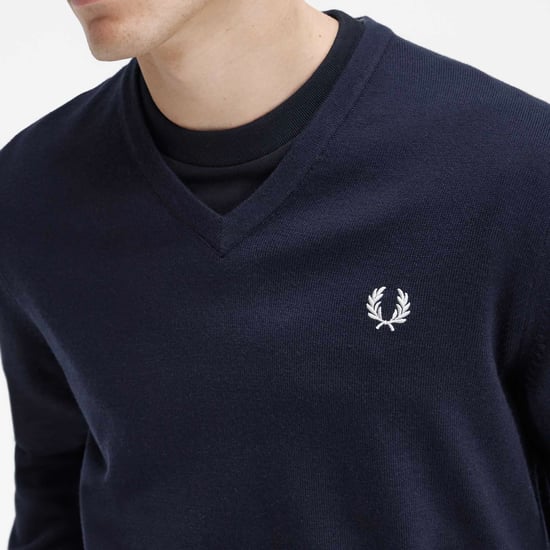Fredperry Fp Classic V Neck Jumper Blue Sweater