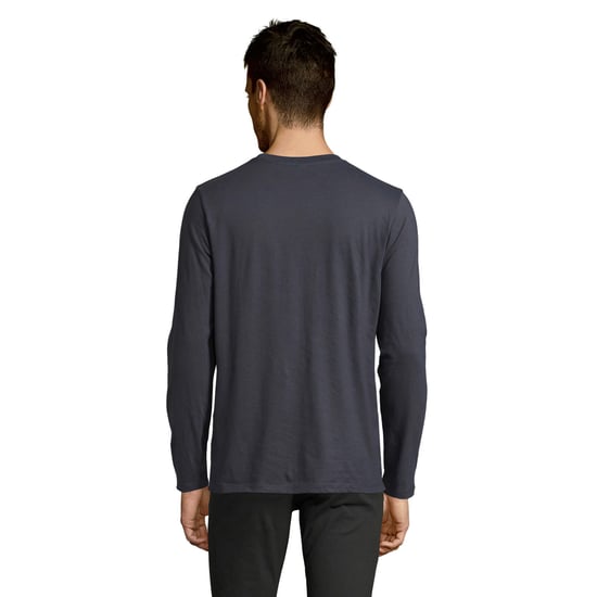 SOLS Mens Imperial Cotton Long-Sleeved T-Shirt (Mouse Grey Solid) - Image 2