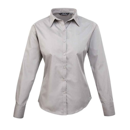 Premier Womens/Ladies Long-Sleeved Shirt (Silver) - Image 1