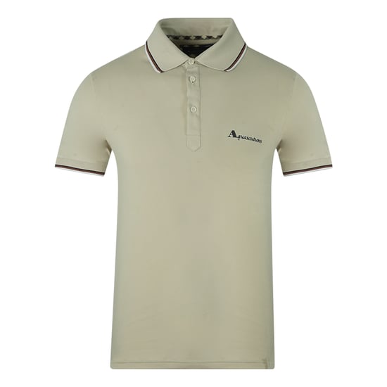 Polo beige con logotipo de la marca Aquascutum - Image 1
