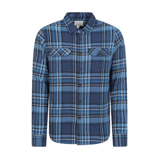 Mountain Warehouse Mens Trace Flannel Long-Sleeved Shirt (Dark Blue) - Image 1