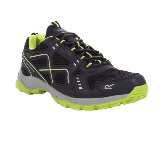 Regatta Mens Vendeavour Waterproof Walking Shoes (Navy/Lime Punch) - Image 3