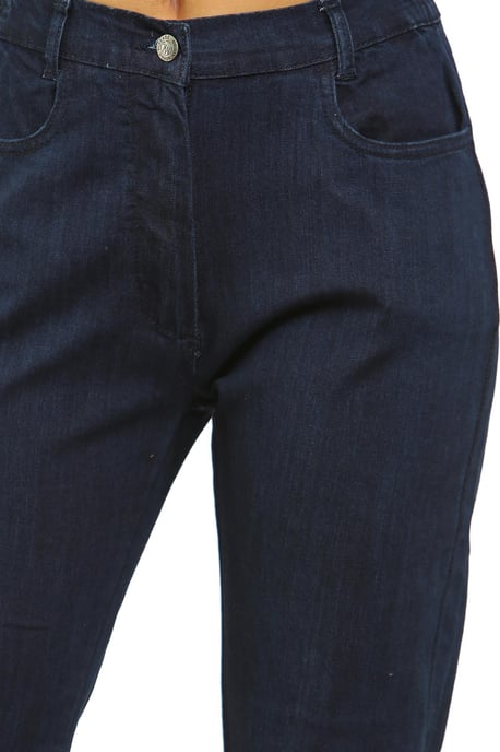 Vaqueros MYT con cintura elástica lateral para mujer en azul oscuro - Image 4
